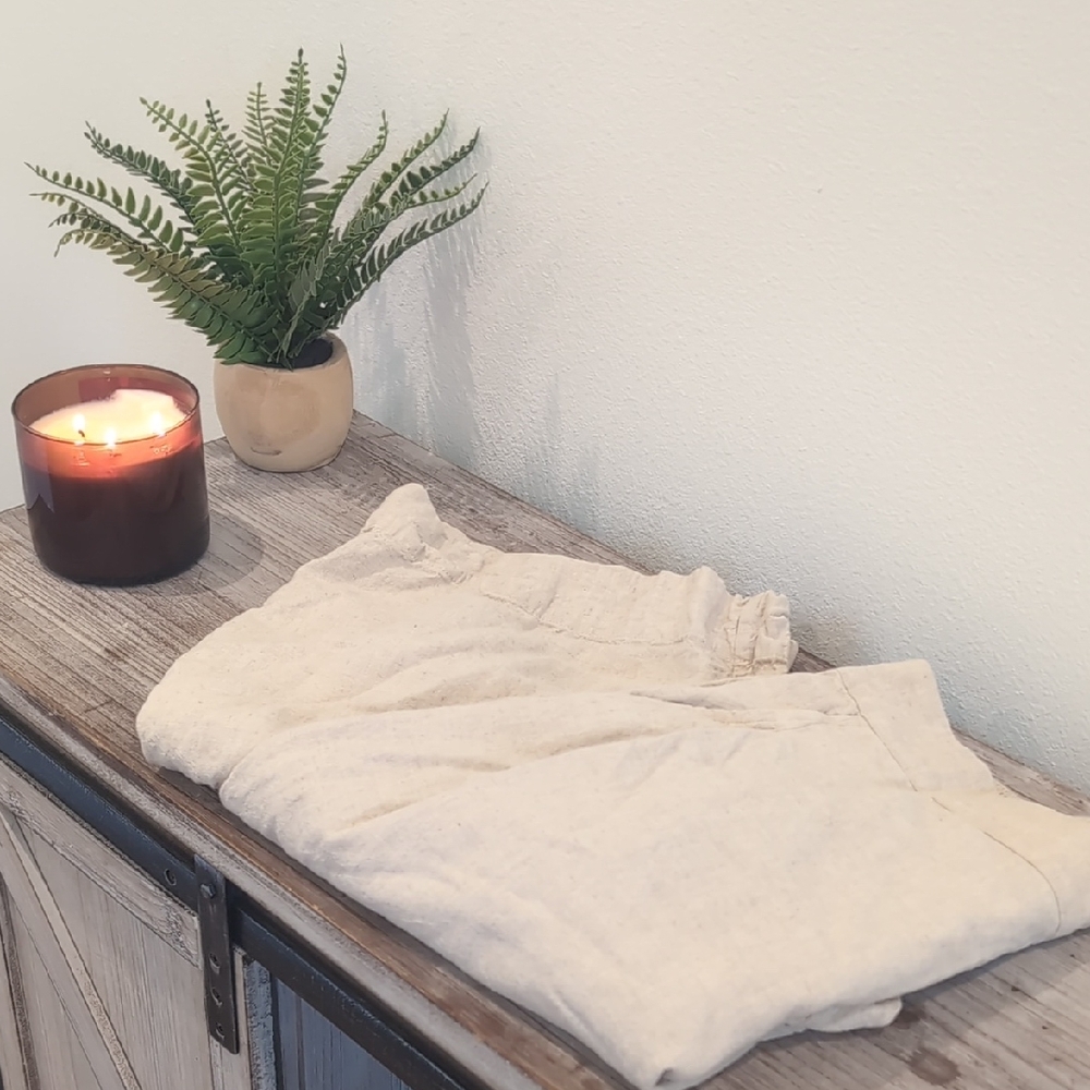 Madewell Cream Wide Leg Ankle Pants